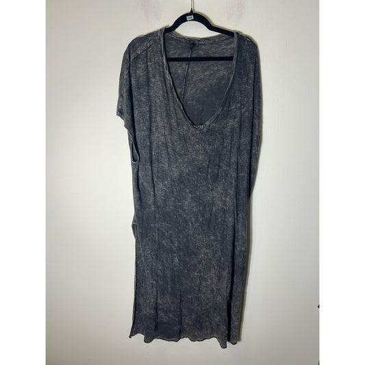 Michelle Charcoal Cap Sleeve Knit Midi Dress Sz 1XL
