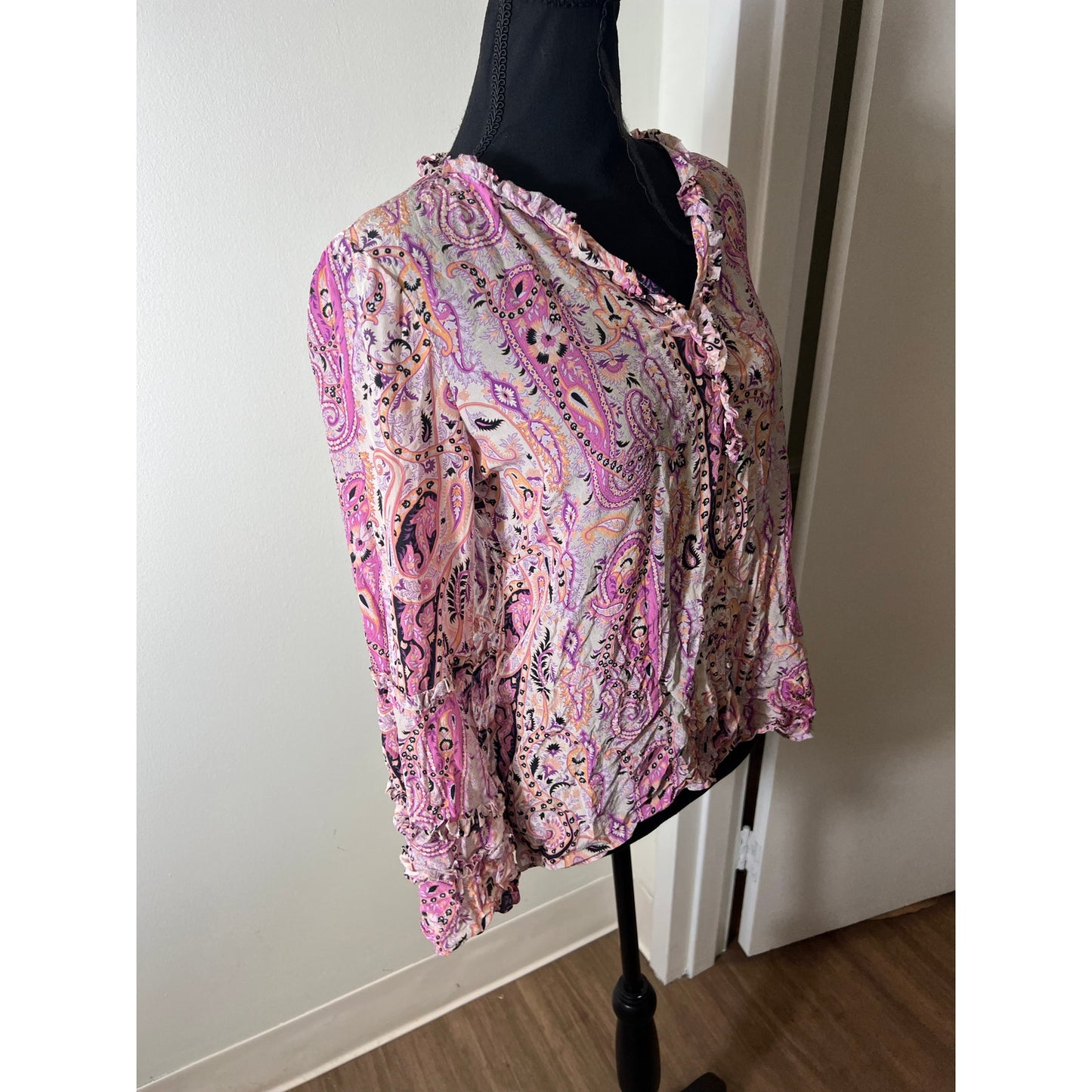 Kobi Halperin Paisly Print Blouse Sz S
