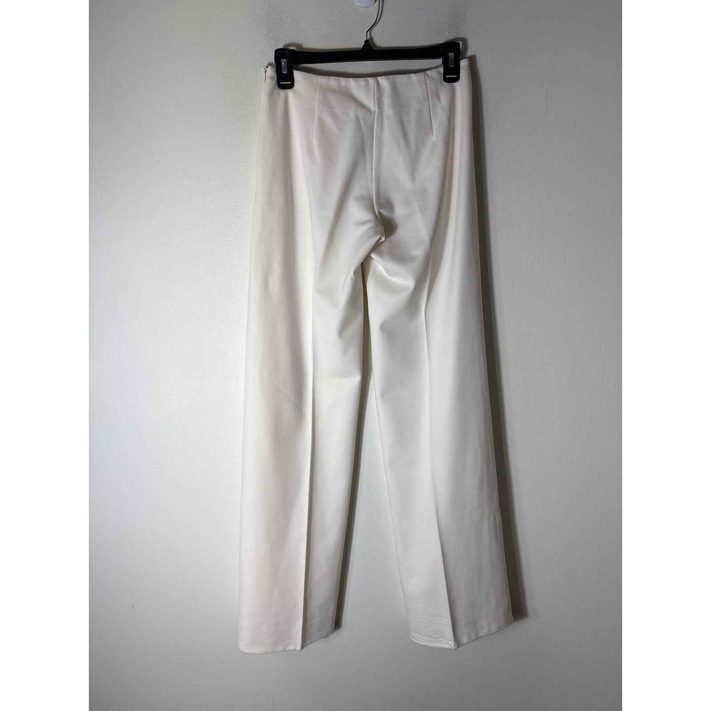 J. McLaughlin Cream Straight Leg Flat Front Zip Pants Sz 2