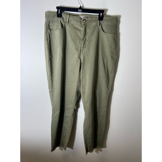 AnnTaylor Loft Army Green Curvy High Waist Skinny Crop Jeans Sz 34/18