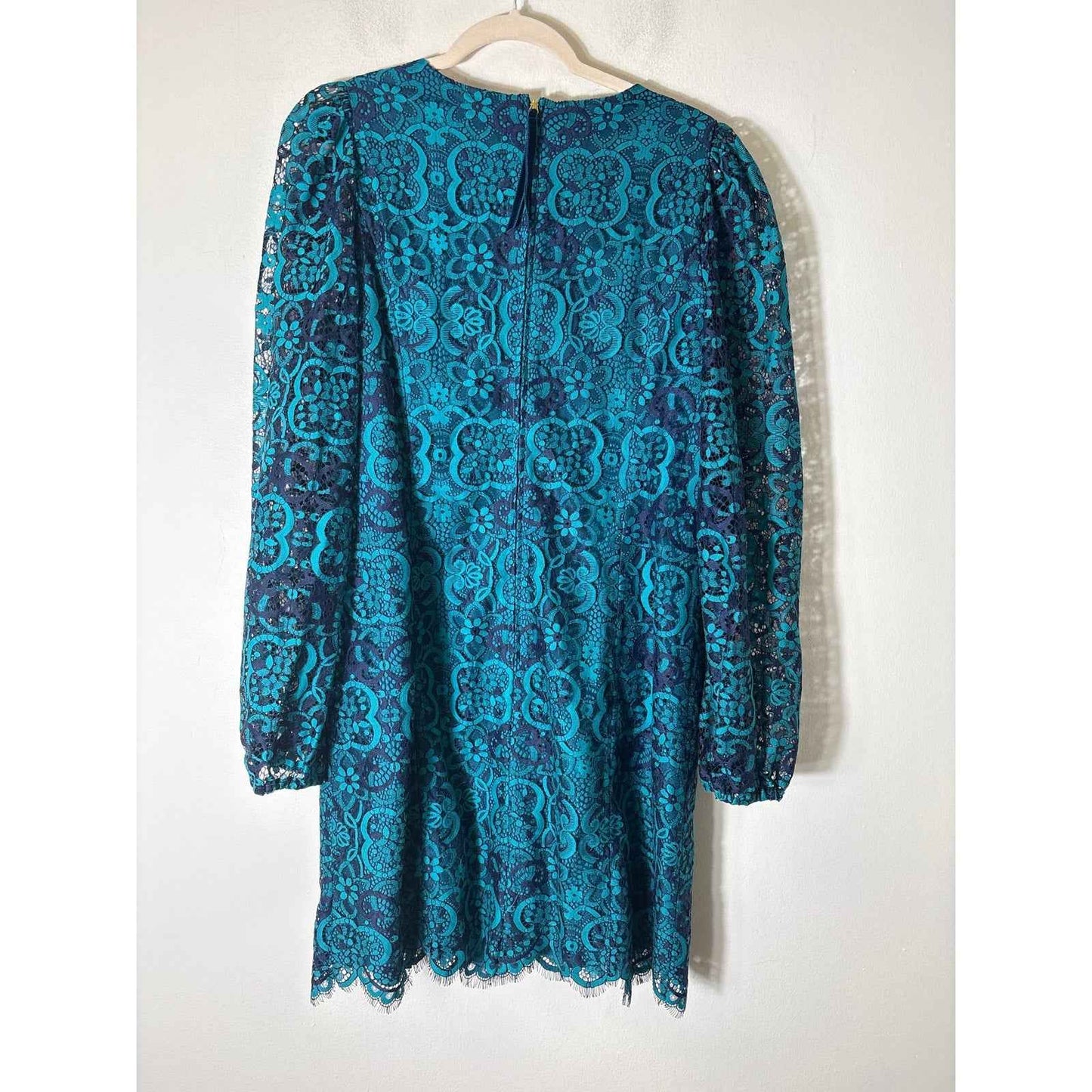 Lily Pulitzer Teal and Navy Long Sleeve Knee Length Dress Sz 14