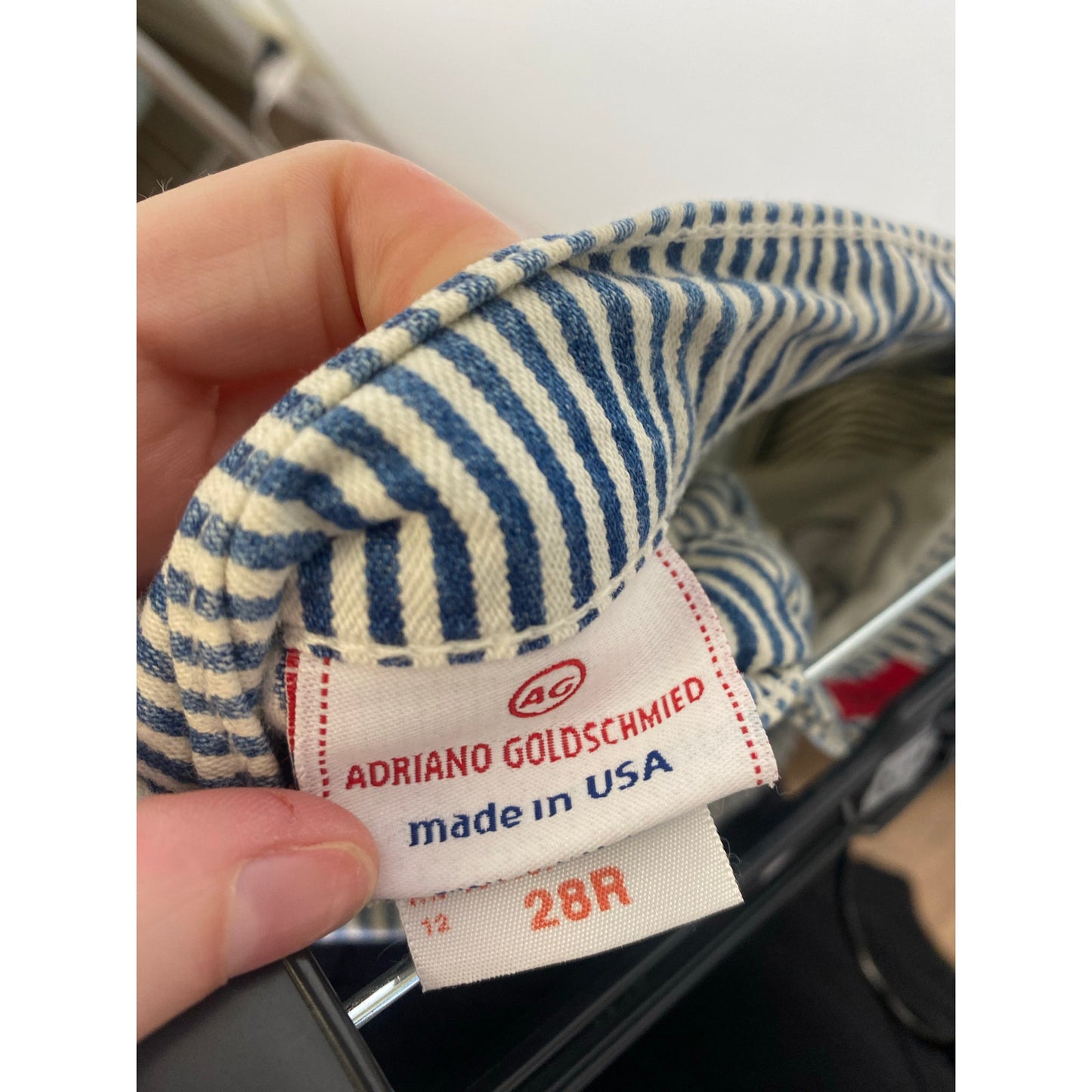 AG The Sailor Blue White Wide Leg Pants Sz 28R