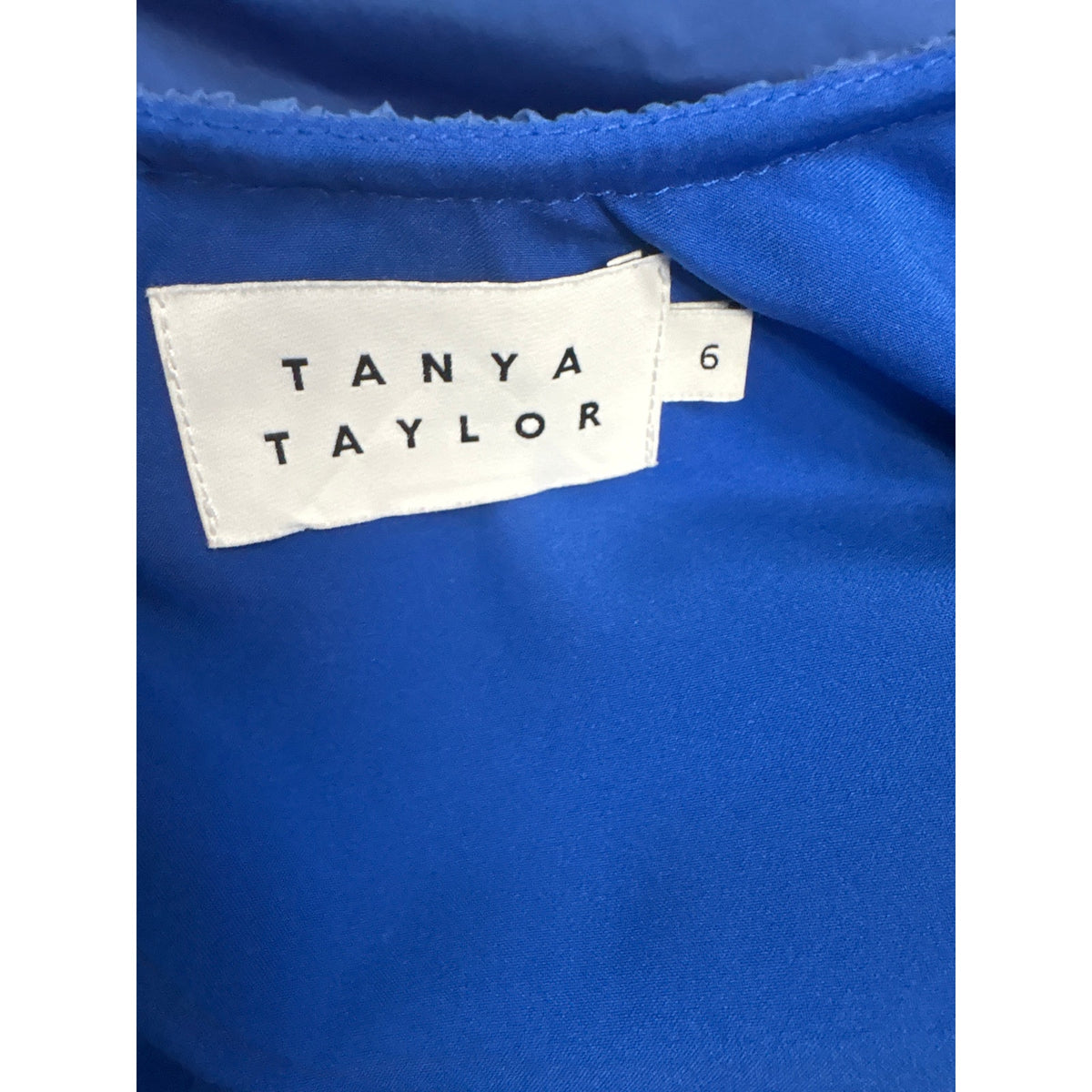 Tanya Taylor Cobalt Blue Taffeta Tiered Cocktail Dress Sz 6