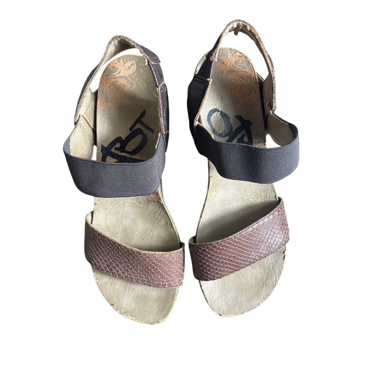 OTBT Dark Brown Wedge Strap Sandals Sz 8