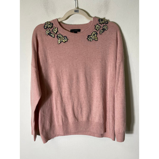J. Crew Pink Knit Long Sleeve Sweater Sz L