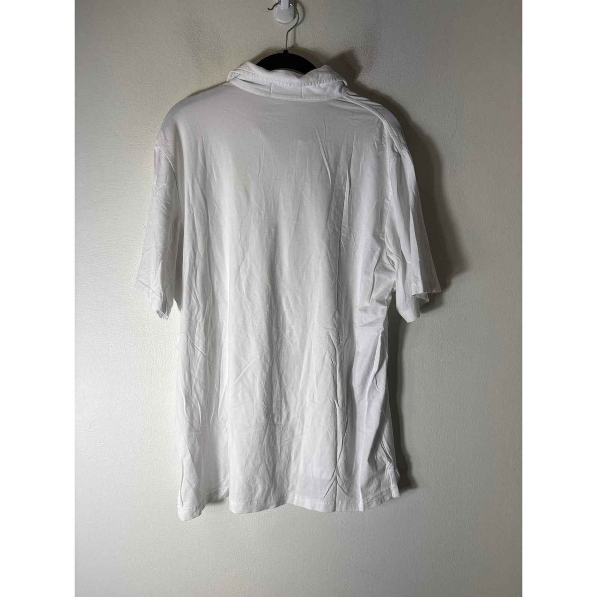 Mens Boast White W Green Leaf Tennis Polo Shirt Sz M