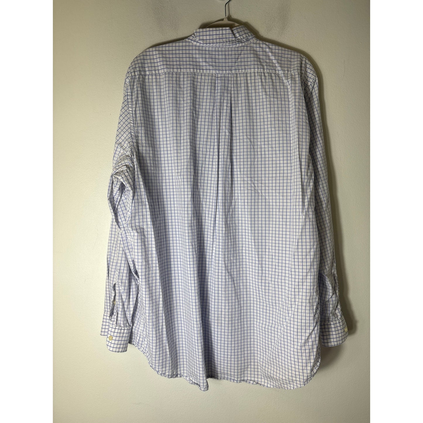 Men's Southern Marsh Blue White Plaid Long Sleeve Button Up Shirt Sz XL