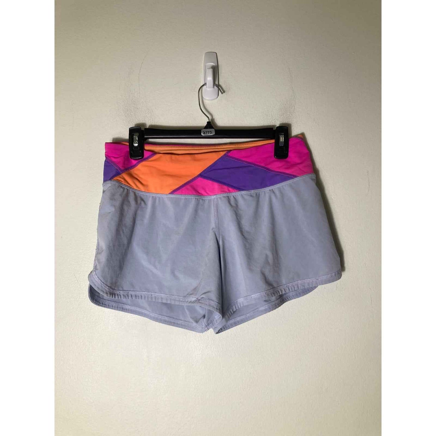 Lululemon Light Blue Color Block Athletic Shorts 3.5" Inseam Sz 8