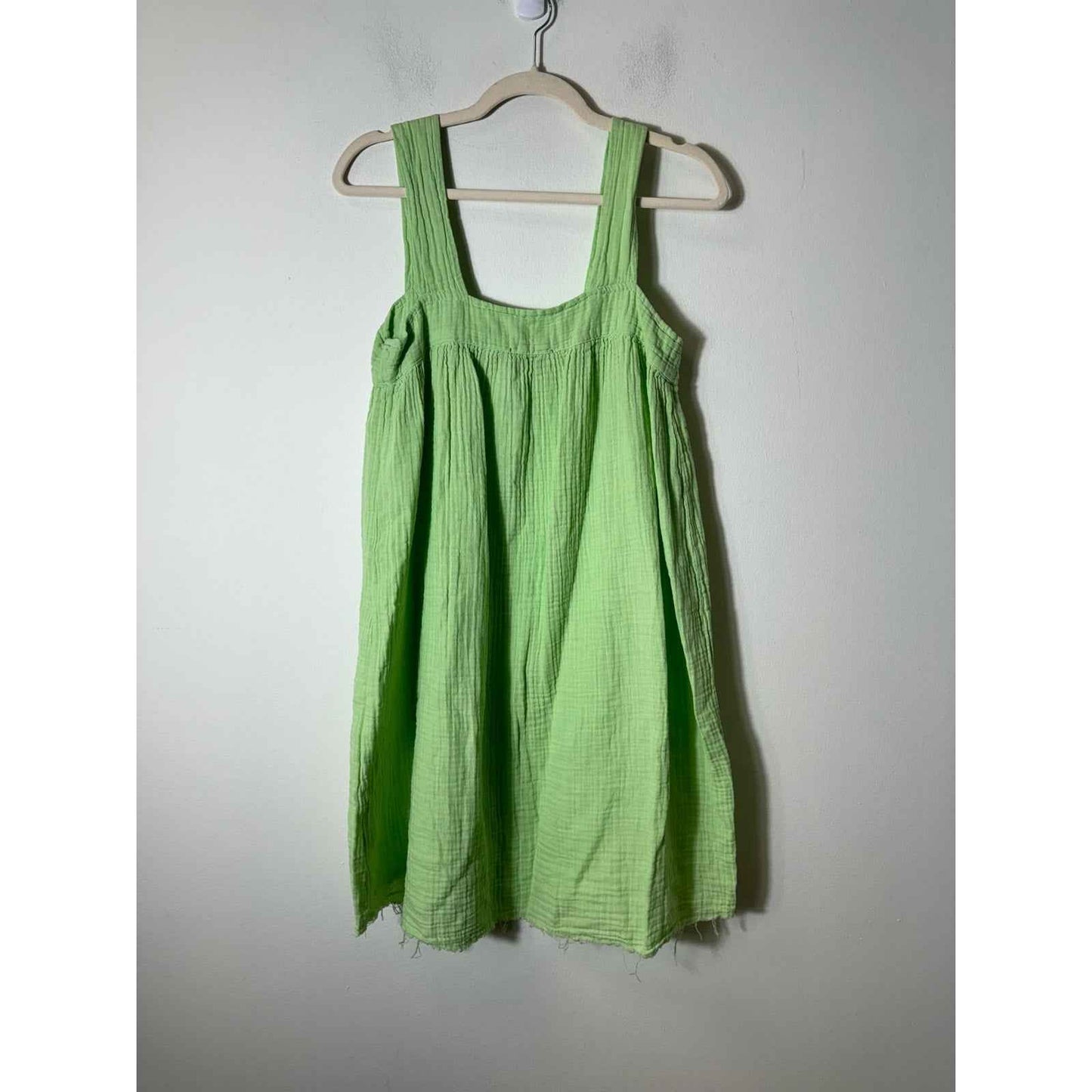 Stark X Green Cotton Textured Sleeveless Mini Dress Sz S