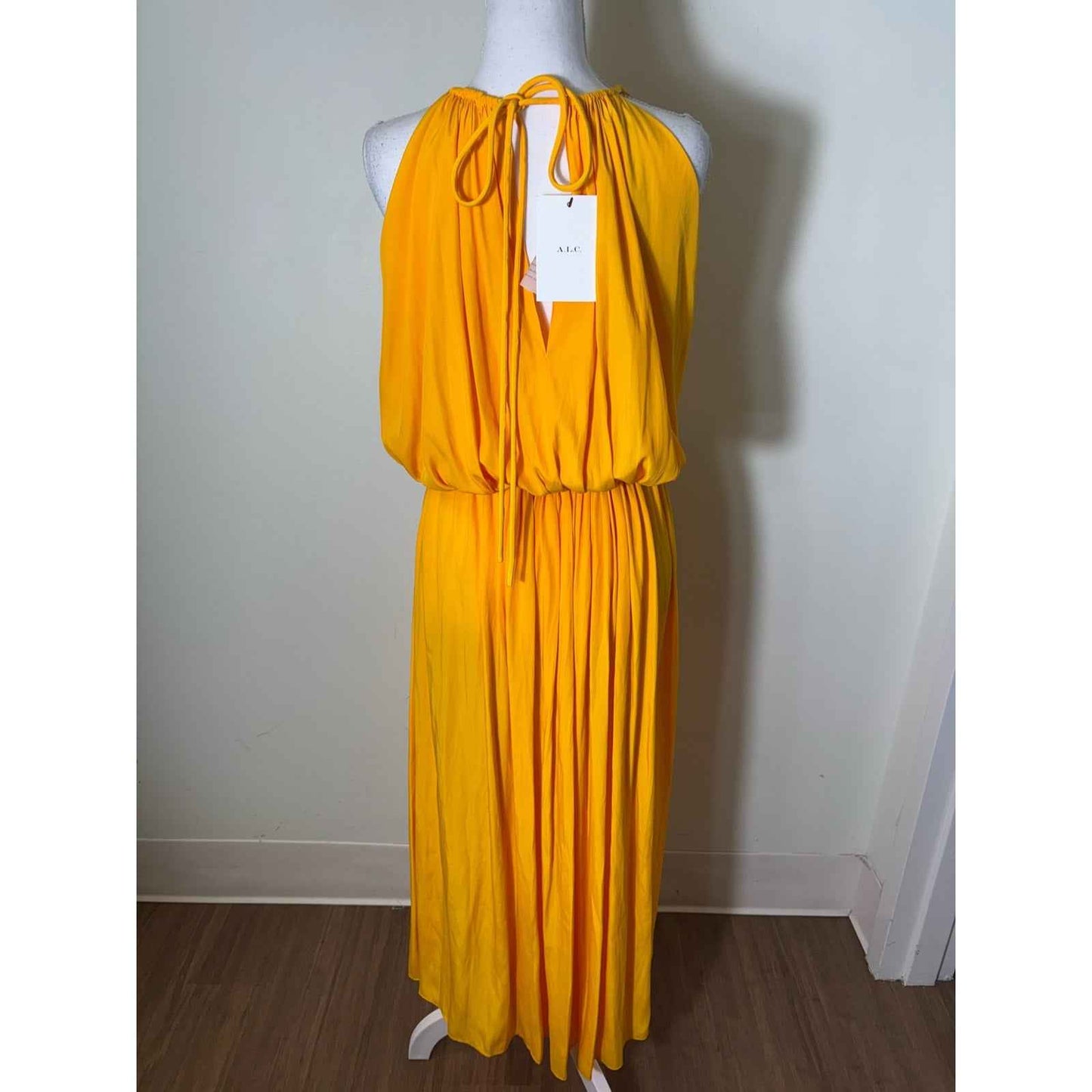 NWT A.L.C Yellow/Orange Sleeveless Blouson Maxi Dress Sz S