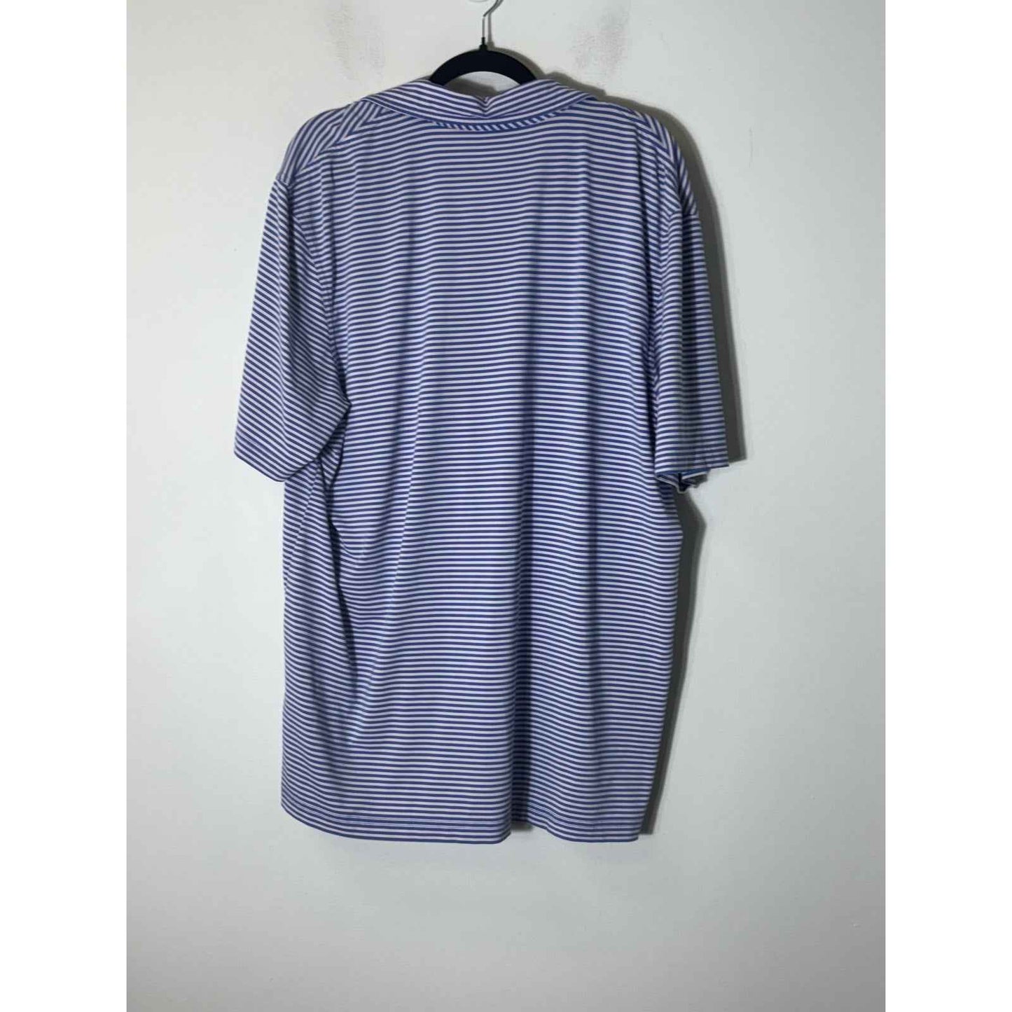 Men's Vineyard Vines Blue and White Stripe Short Sleeve Golf Shirt Sz XL