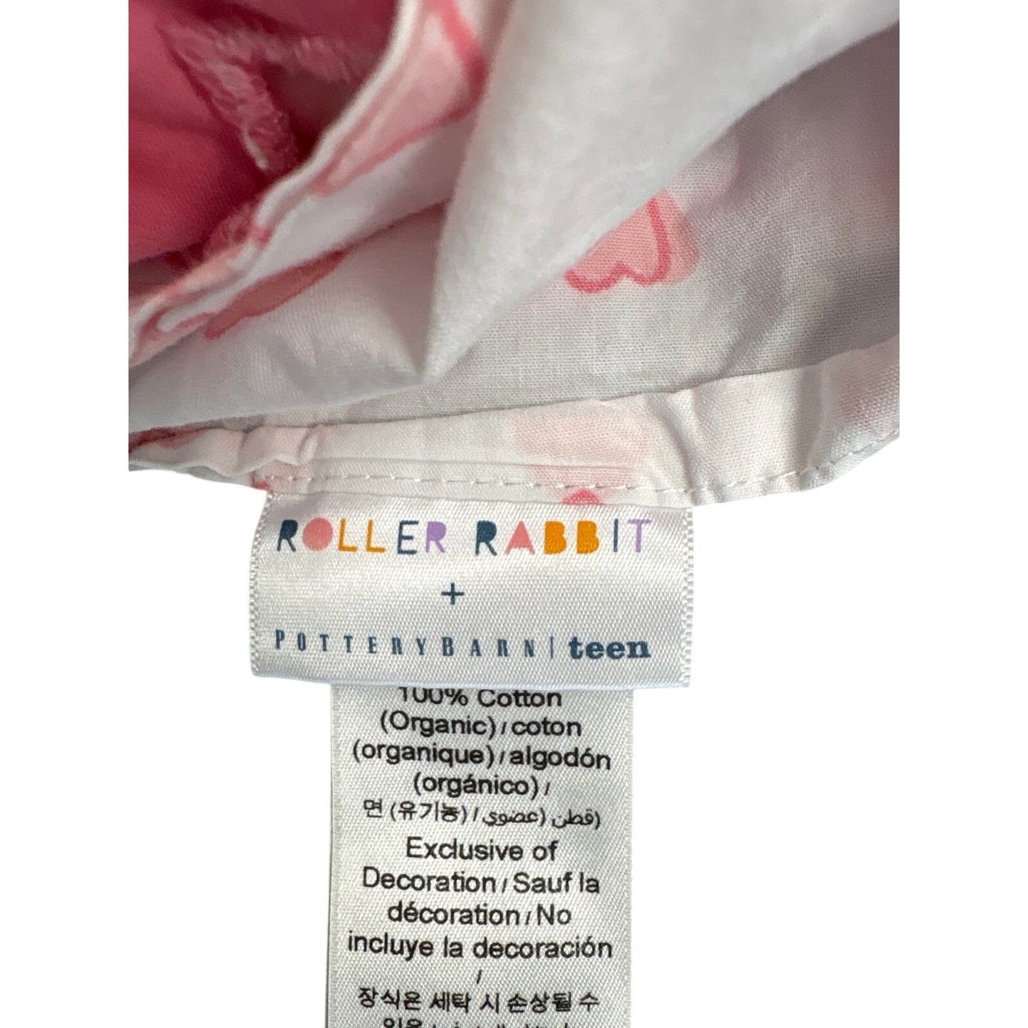 Roller Rabbit + Pottery Barn Teen Pink Heart Twin Sheet Set