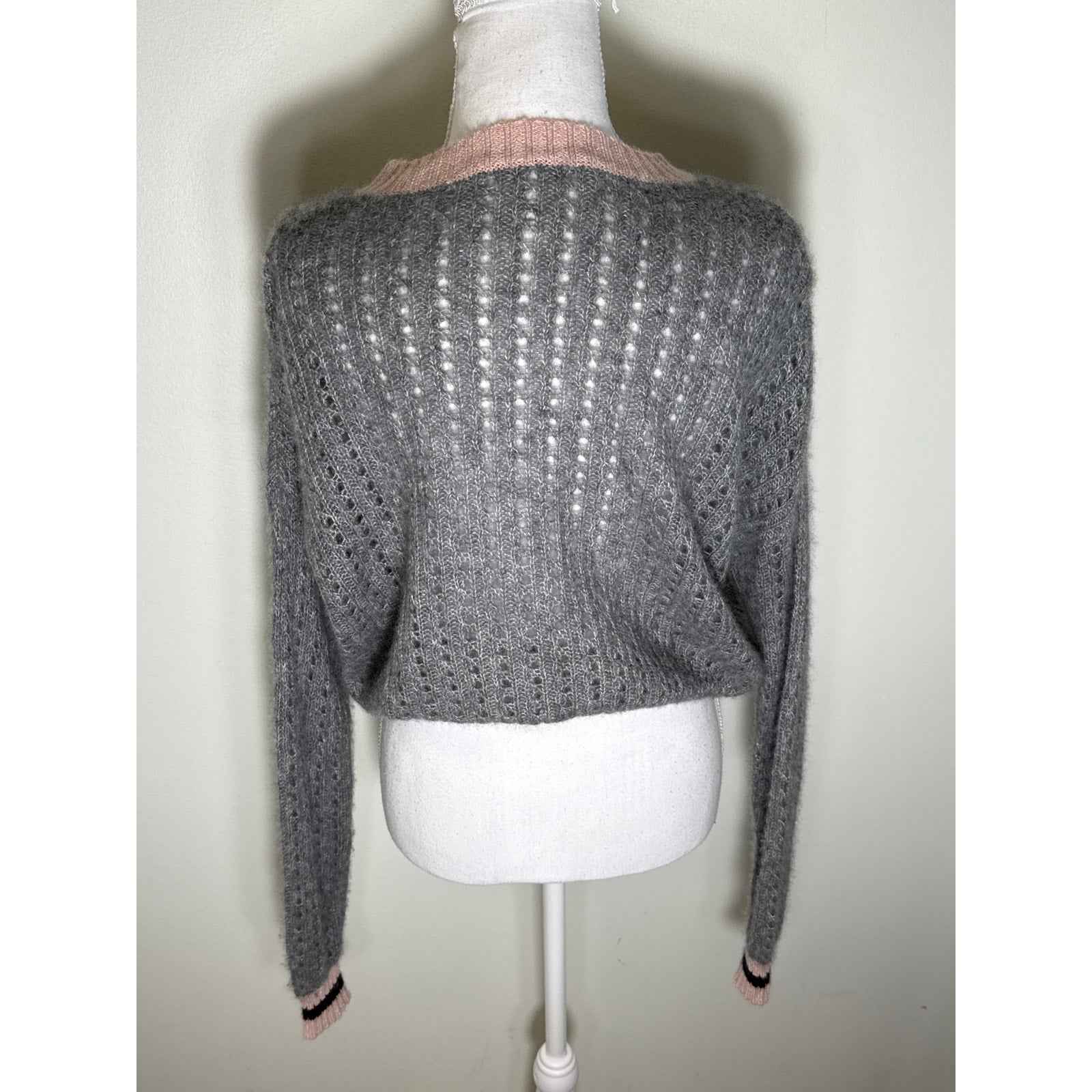 Autumn Cashmere Oatmeal Long Sleeve Knit Body Con Sweater Dress Sz M