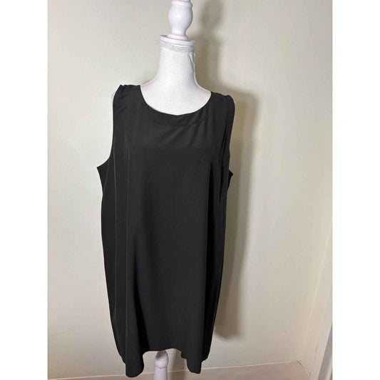 NWT Eskandar Black Sleeveless Knee Length Silk Dress Sz 2