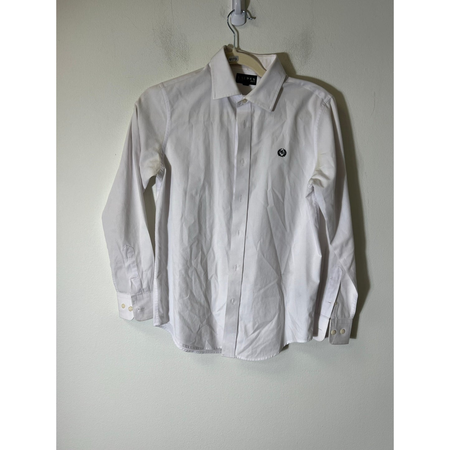 Ralph Lauren Boys White Long Sleeve Button Down Shirt 14