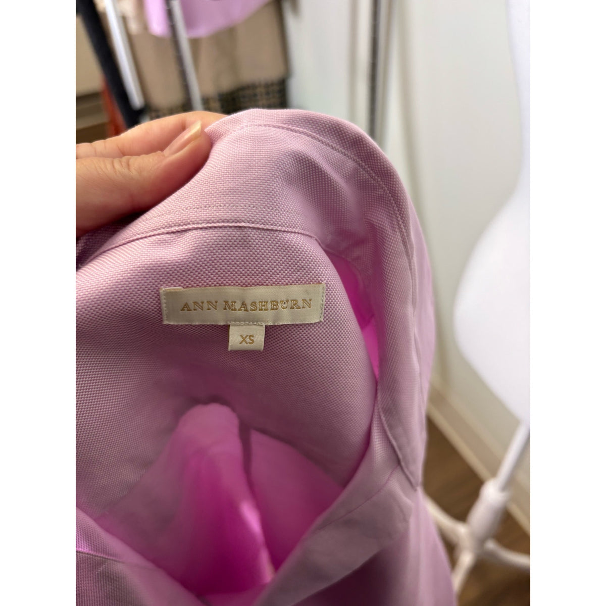 Ann Mashburn Deisgner Tunic Lavendar Poplin Sz XS