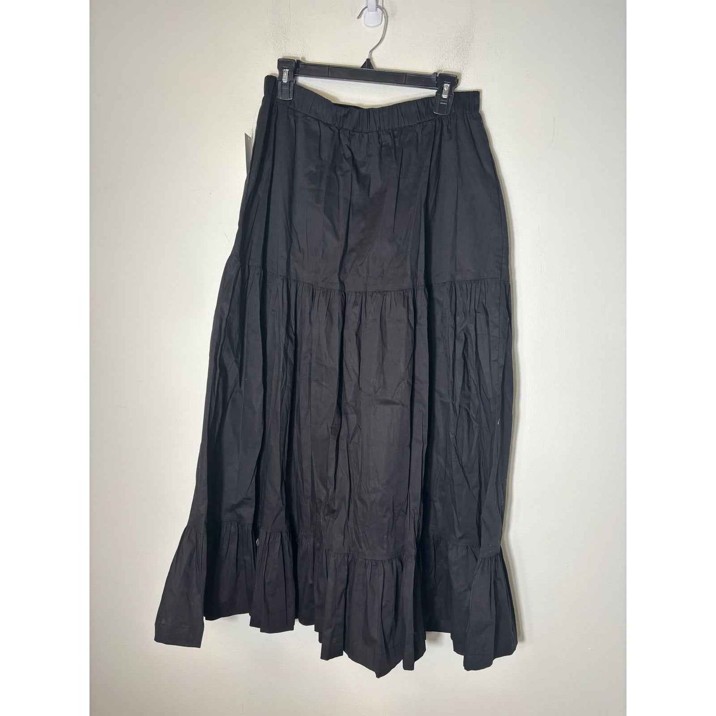 NWT Show Me Your Mumu Black Pull On Cotton Maxi Skirt Sz M
