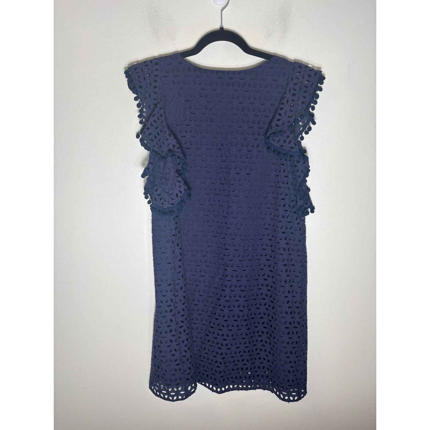 Lilly Pulitzer Navy Eyelet Flutter Sleeve Shift Dress Sz M