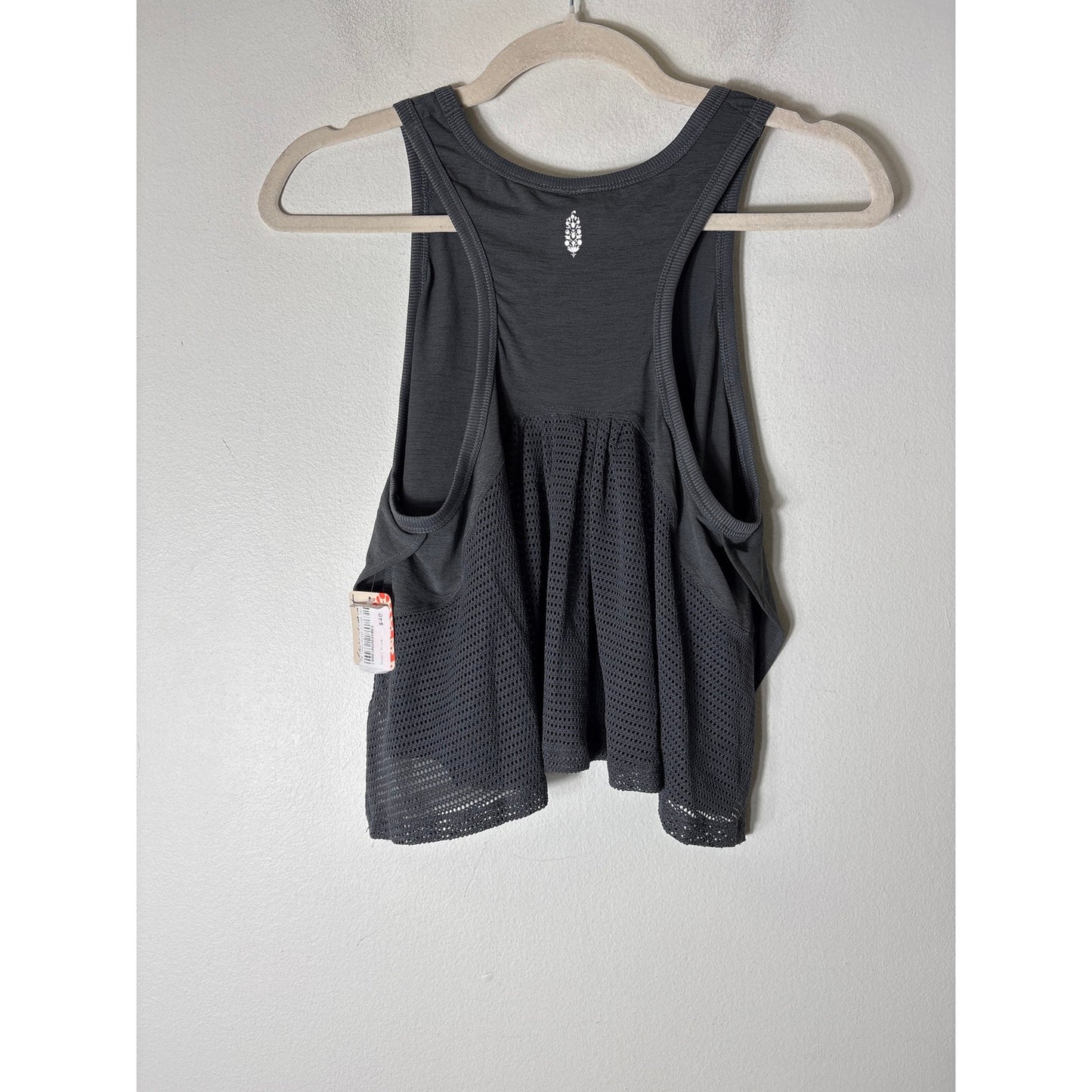 NWT Free People Gray Tempo Flash Finish Tank Sz S