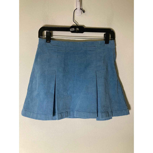 NWT Girls Crewcuts Blue Couroroy Pleated Mini Skirt Sz 16