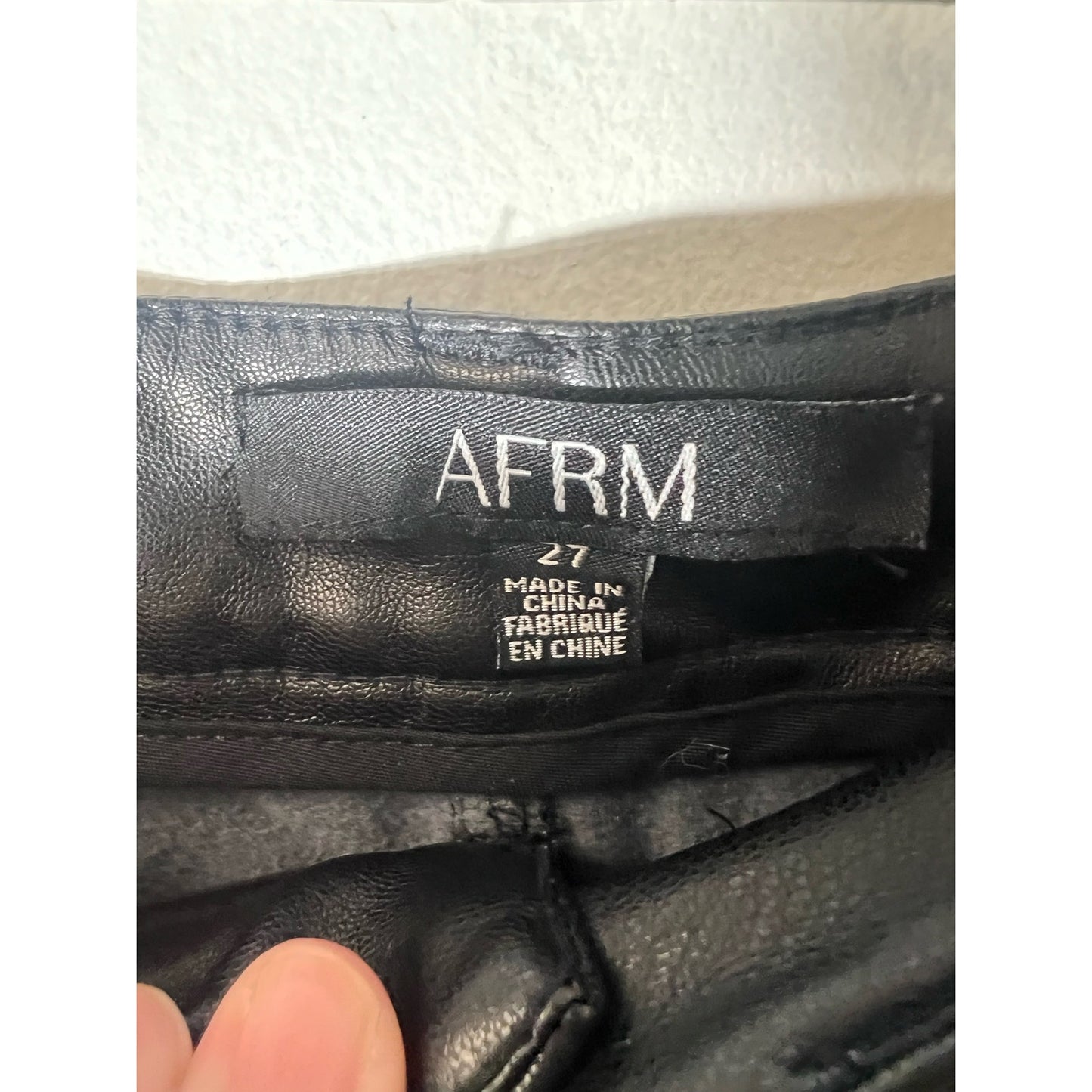 Afrm Black Leather Wide-Leg Pants Sz 4