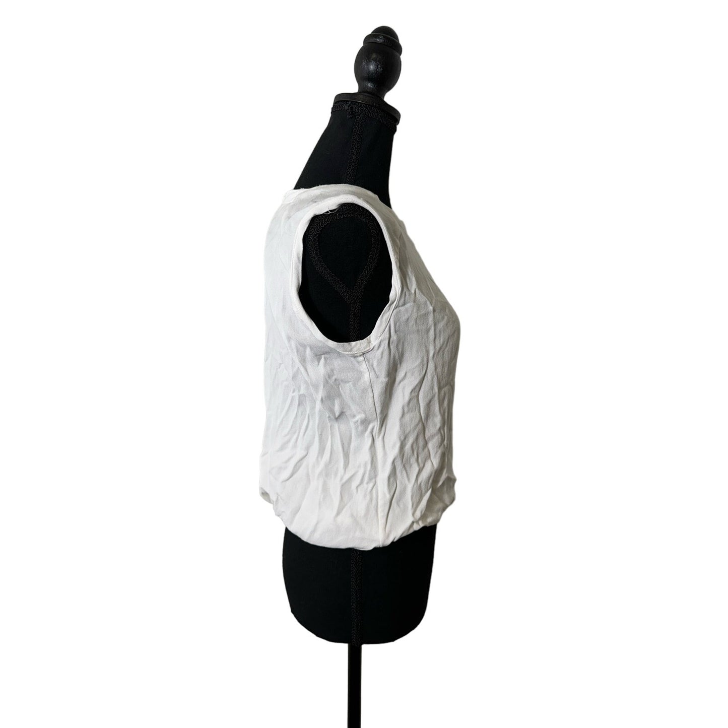 ALC White Cropped Shell With Peekaboo Back Sz 10