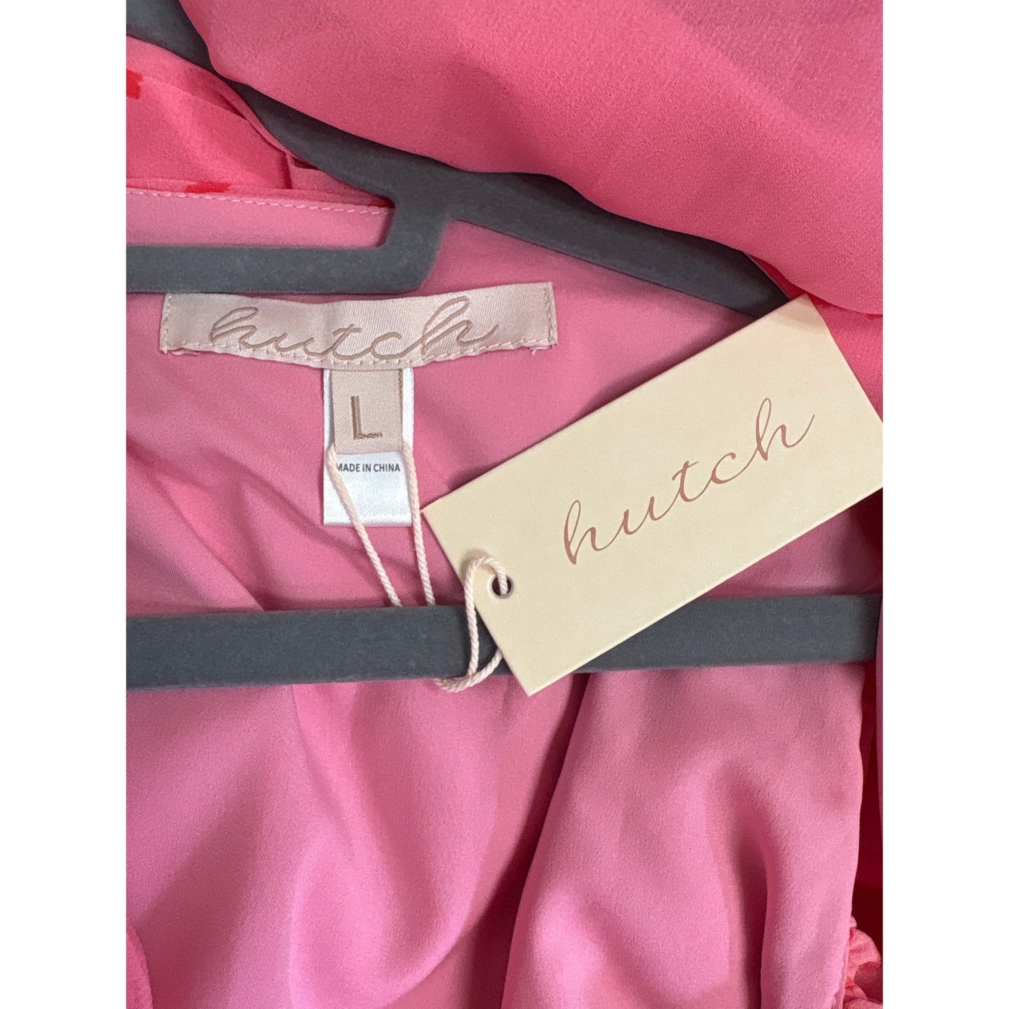 NWT Hutch Pink Floral Wrap Maxi Dress Sz L