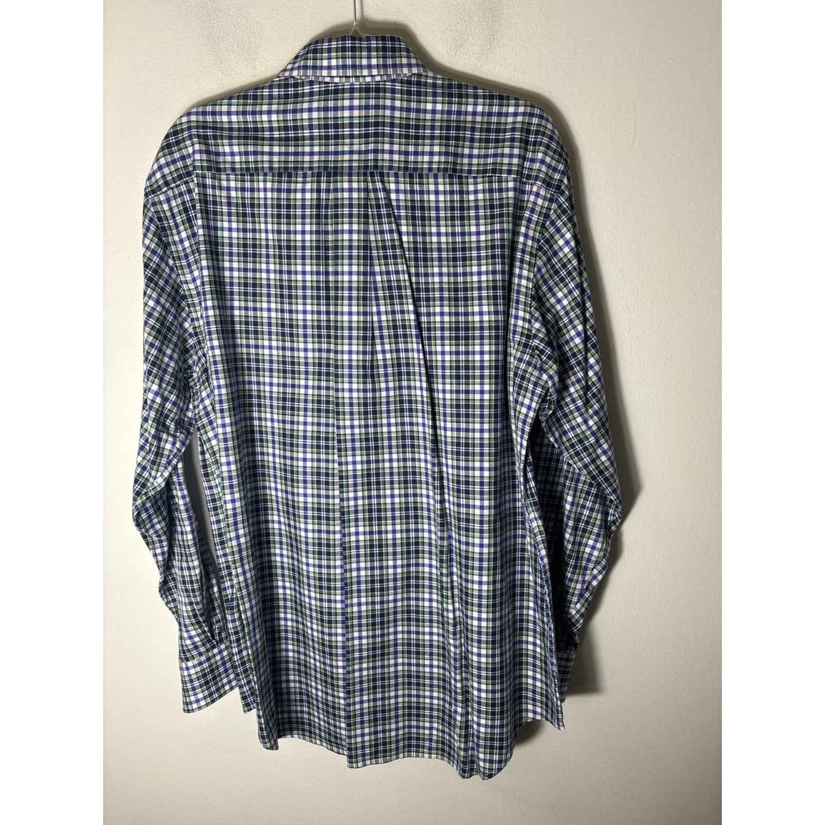 Men's Vineyard Vines Royal Blue Green and White Plaid Tucker Shirt Sz M