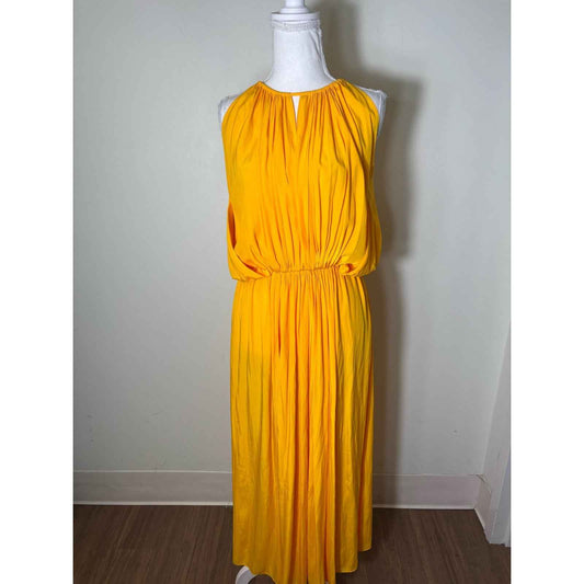 NWT A.L.C Yellow/Orange Sleeveless Blouson Maxi Dress Sz S