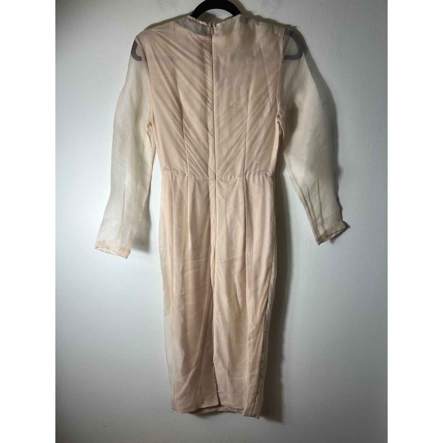 Julianna Bass Nude/Black Organza Dress Sz 4