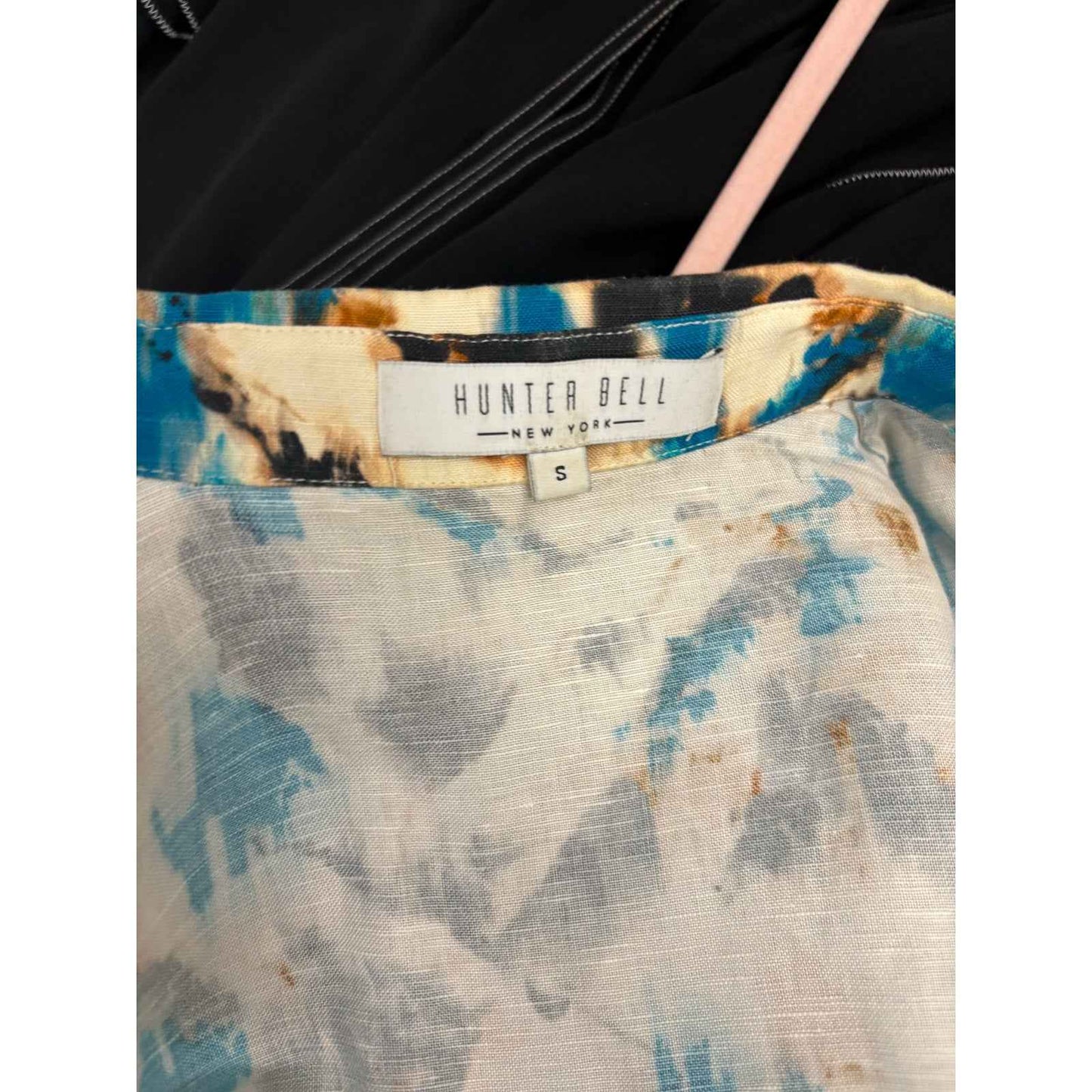 Hunter Bell Watercolor Half Puff Sleeve Button Up Shirt Sz S