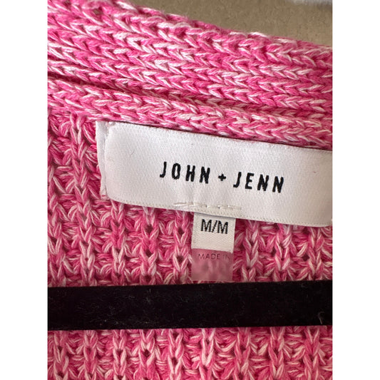 John + Jenn Pink Knit Cardigan Sweater Sz M
