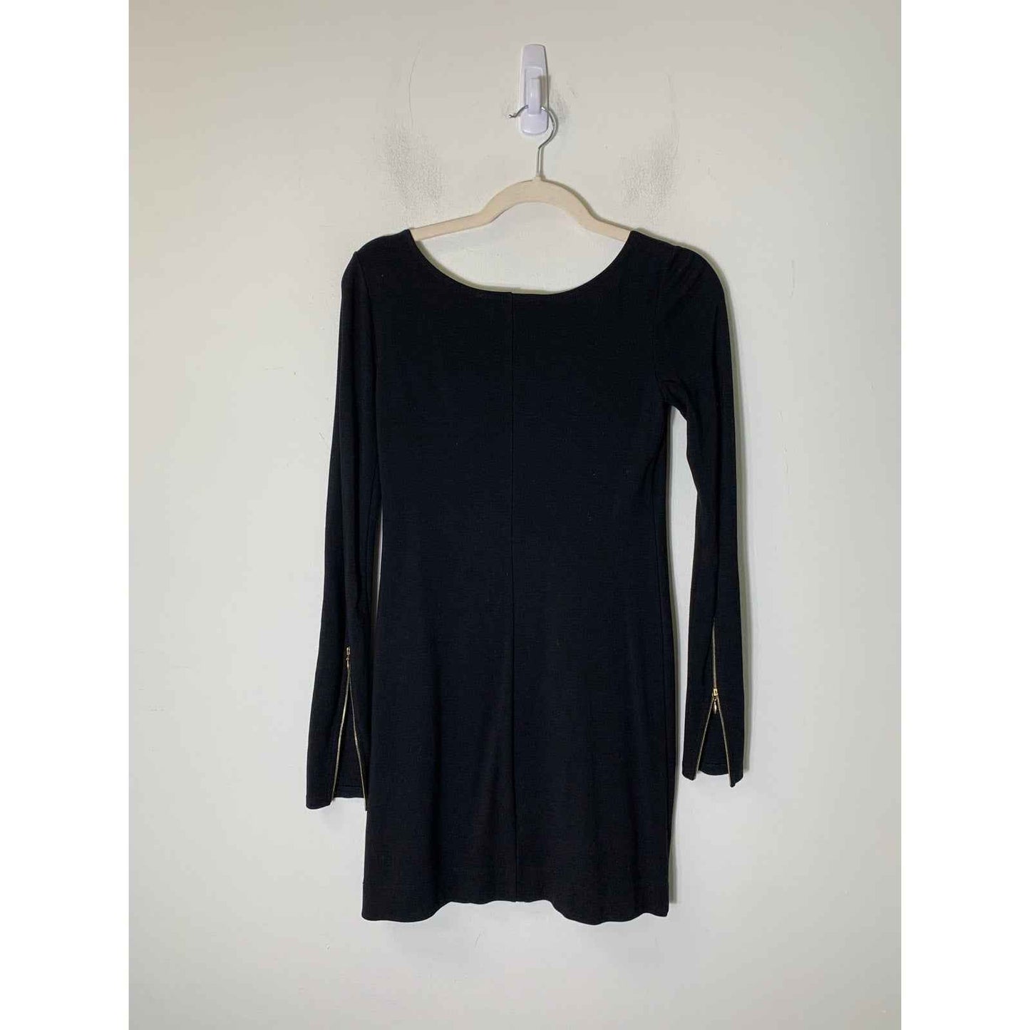 Theory Black Long Sleeve Knee Length Sheath Dress Sz SP