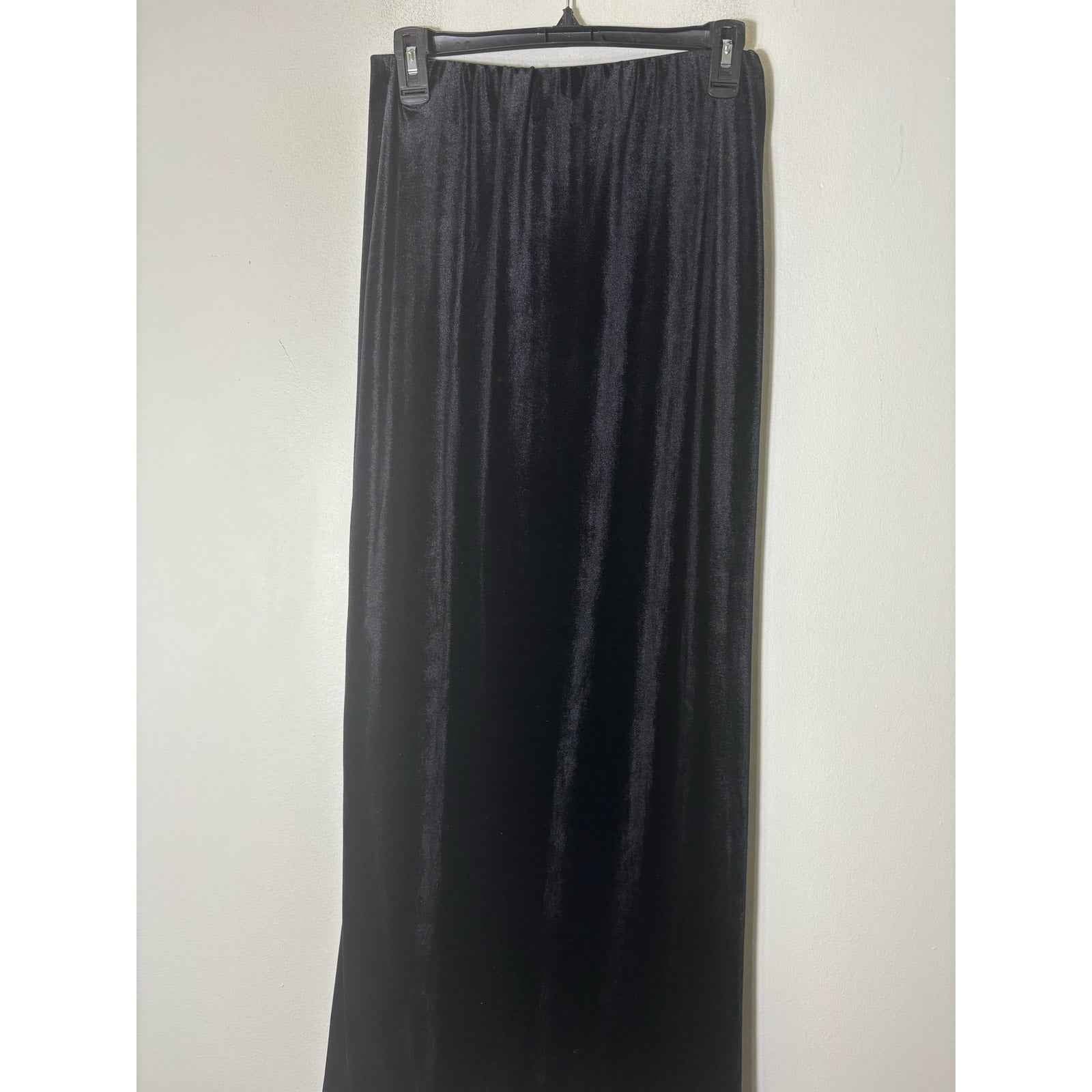 Alex Evenings Black Velour Long Special Occasion Skirt Sz S