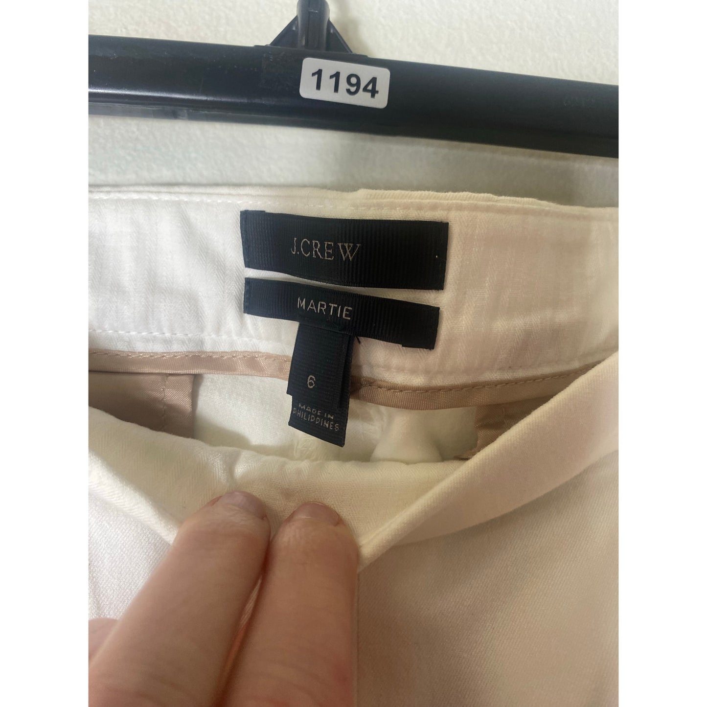 J. Crew Off White "Martie" Straight Leg Flat Front Ankle Pants Sz 6