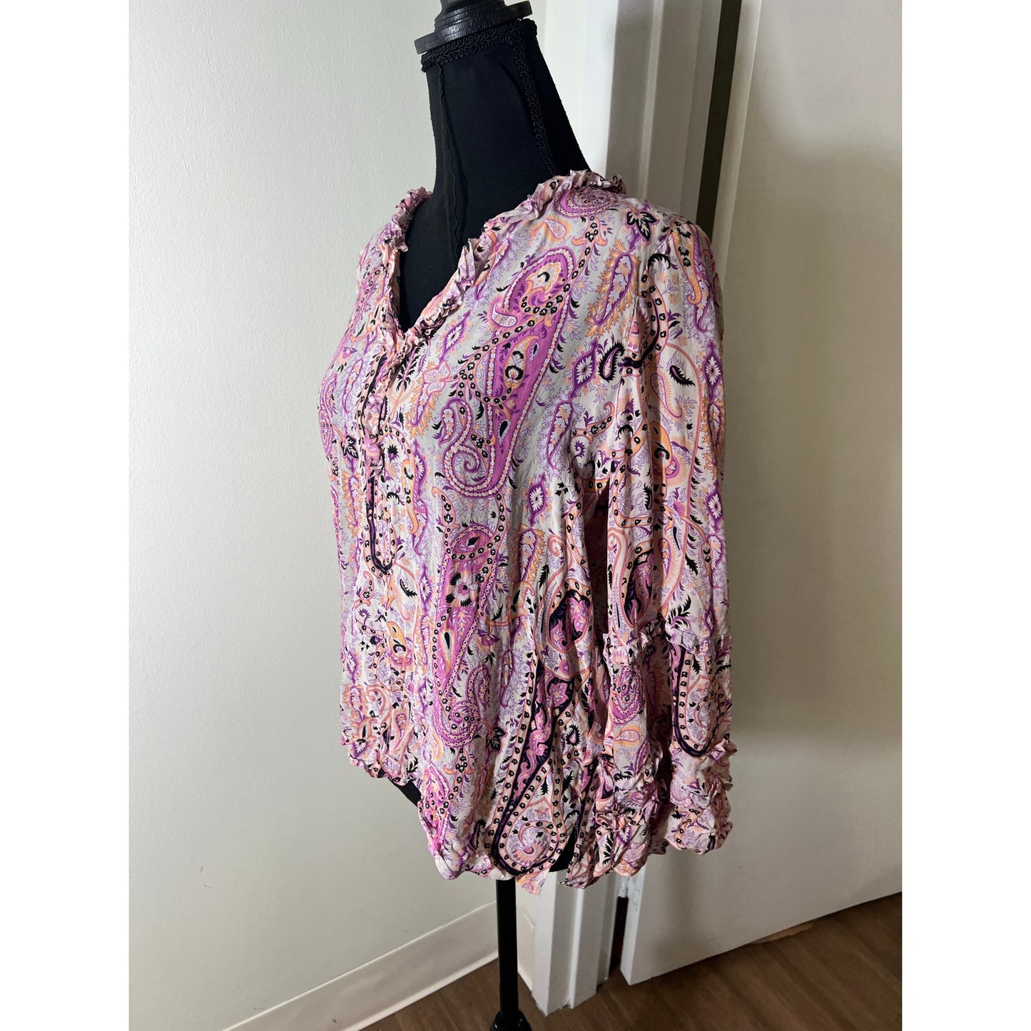 Kobi Halperin Paisly Print Blouse Sz S