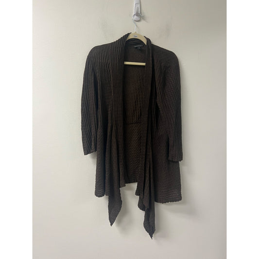 Layfayette 148 Womens Brown Patterned Cardigan Sz M
