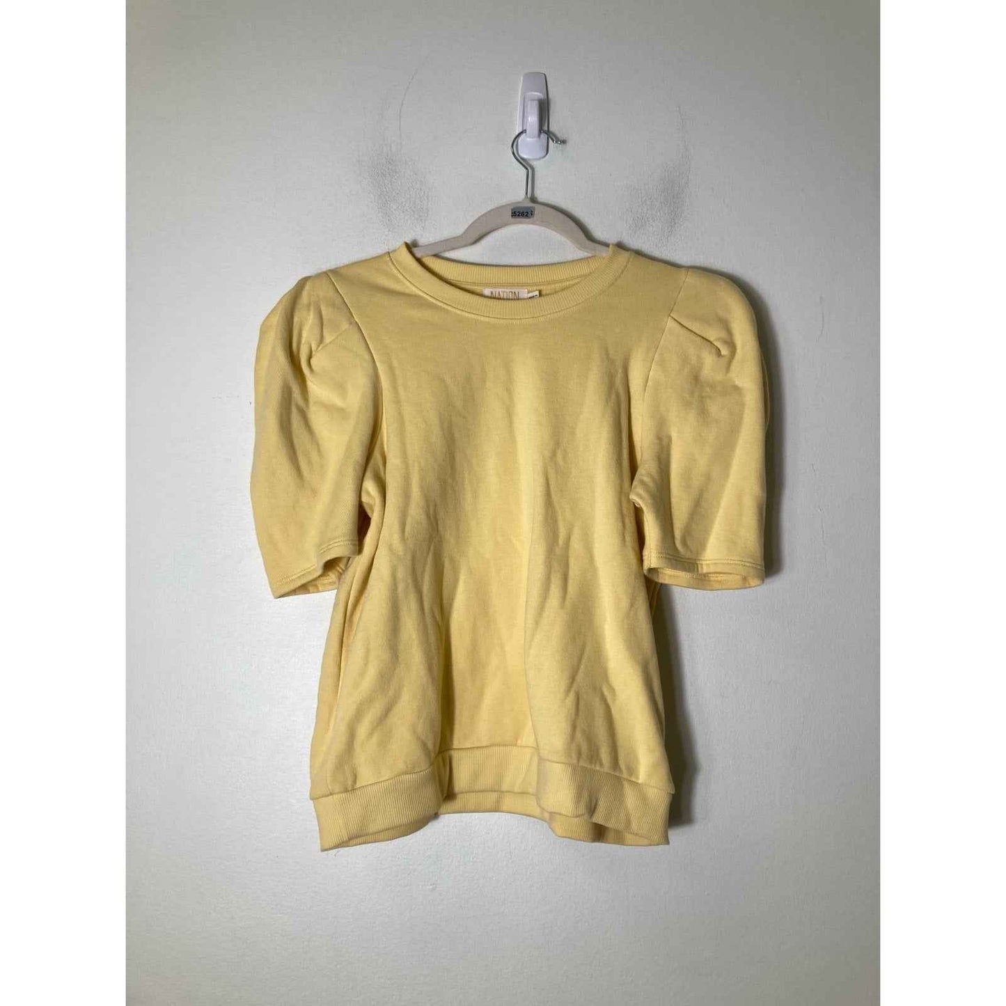Nation Yellow Puff Sleeve Sweatshirt Sz S