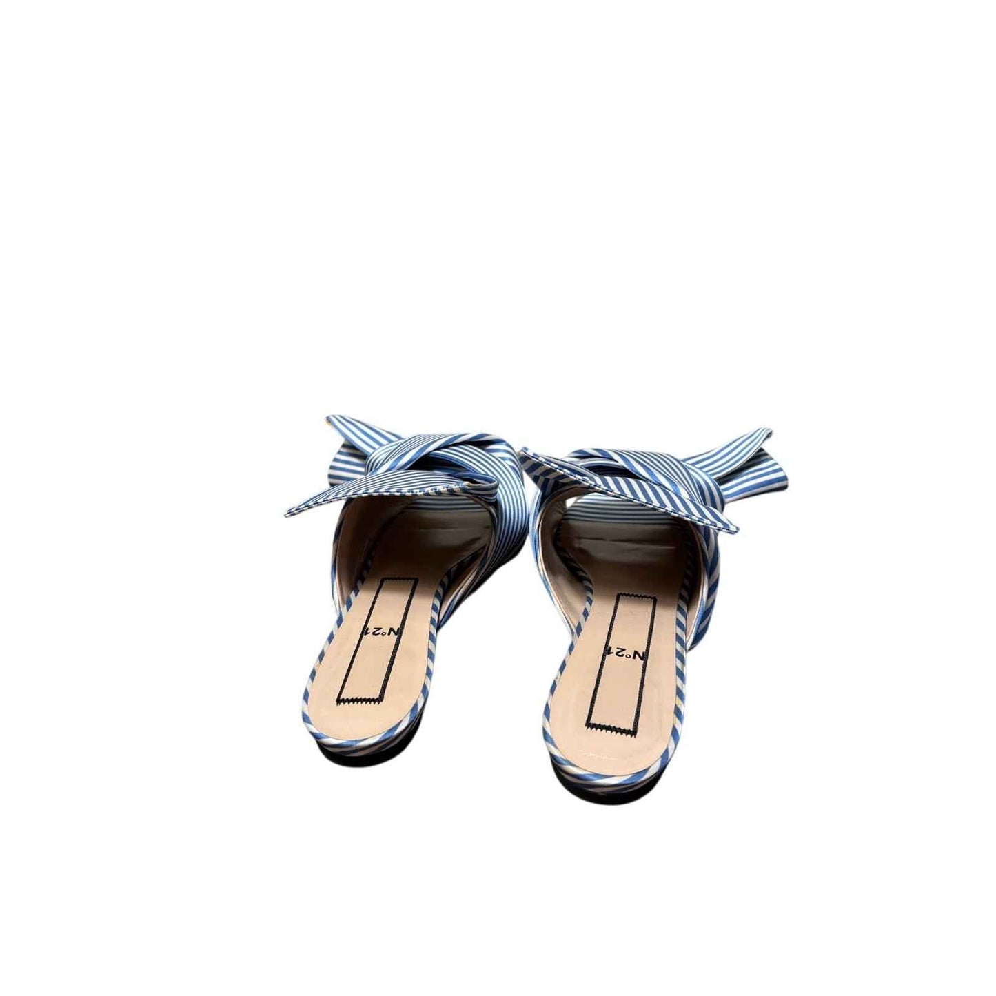 No 21 Blue and White Stripe Knotted Flats Sz 40 (9.5)