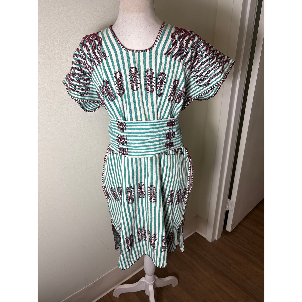 Pippa Holt Green and White Stripe Cotton Caftcan No. 65