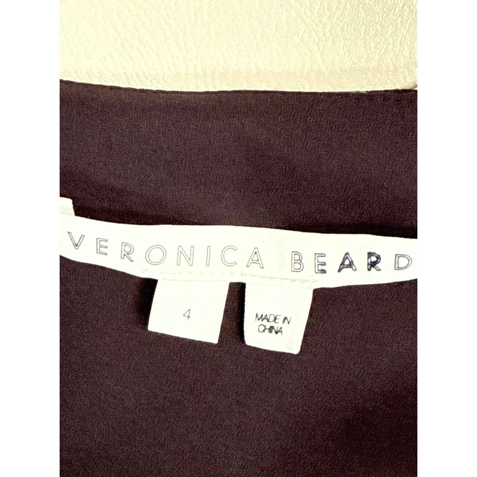 Veronica Beard Brown Floral Long Sleeve 100% Silk Maxi Dress Sz 4