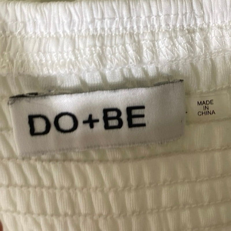 Do+BE White Peasant Top Sz L