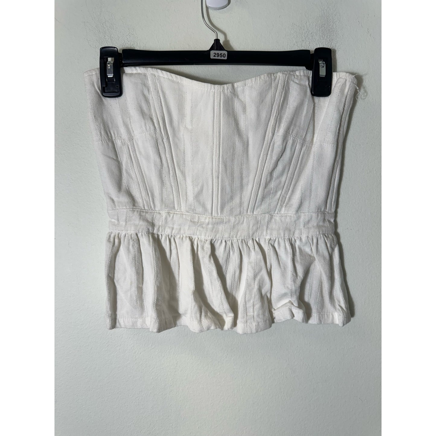 McGuire White Strapless Peplum Top Sz XS
