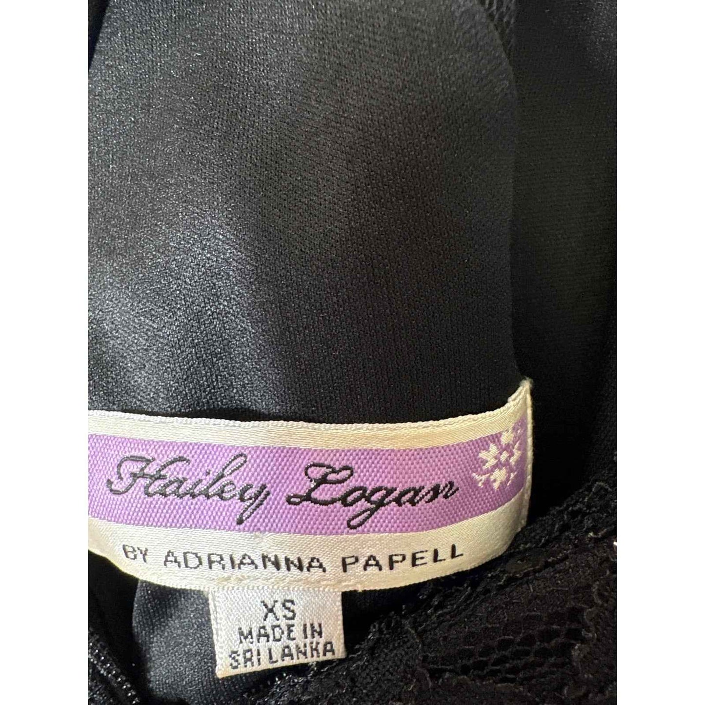 Hailey Logan by Adrianna Pappell Black Lace & Sequin Cocktail Dress Sz XS