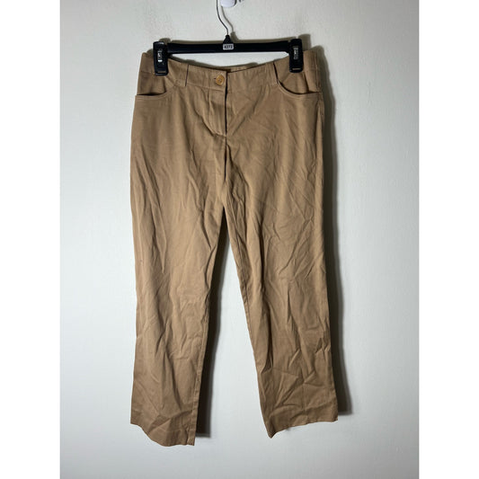 Womens Trina Turk Khaki Wide-Leg Tailor Pants Sz 2