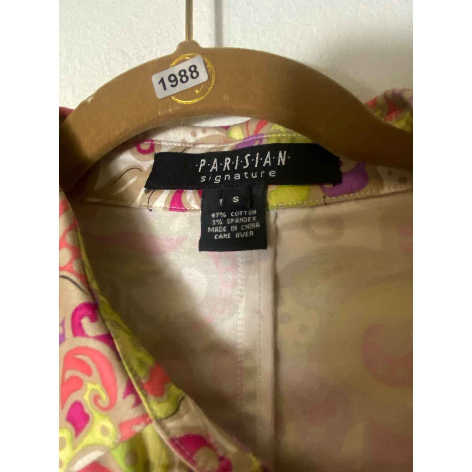 Parisian Signature Multicolor Paisley Print Jacket Sz S