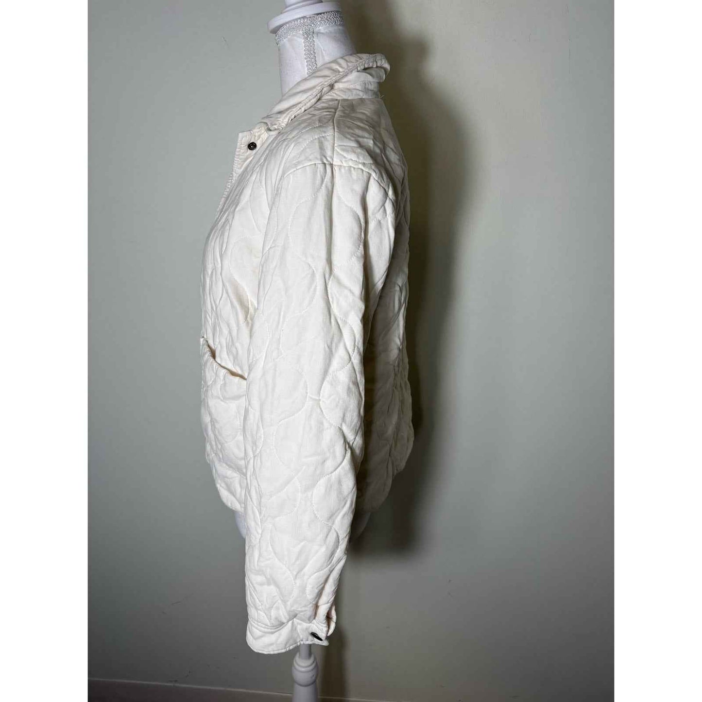 Bella Dahl White Quilted Jacket Sz M