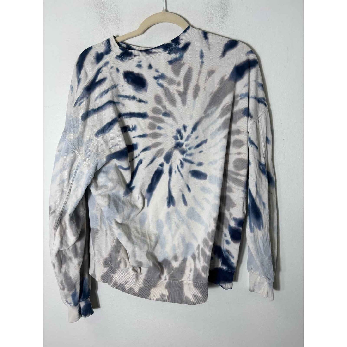 Peloton Blue Gray Tye Dye Long Sleeve Sweatshirt Sz M