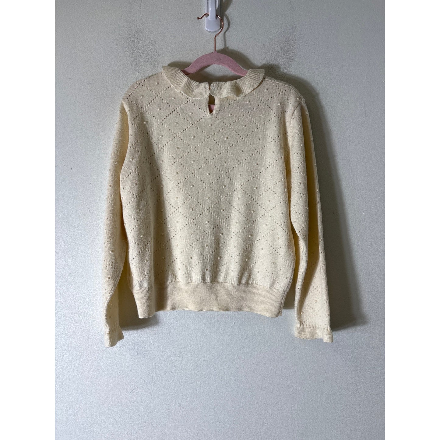 Girls Bon Bon Off White Long Sleeve Sweater Sz 10
