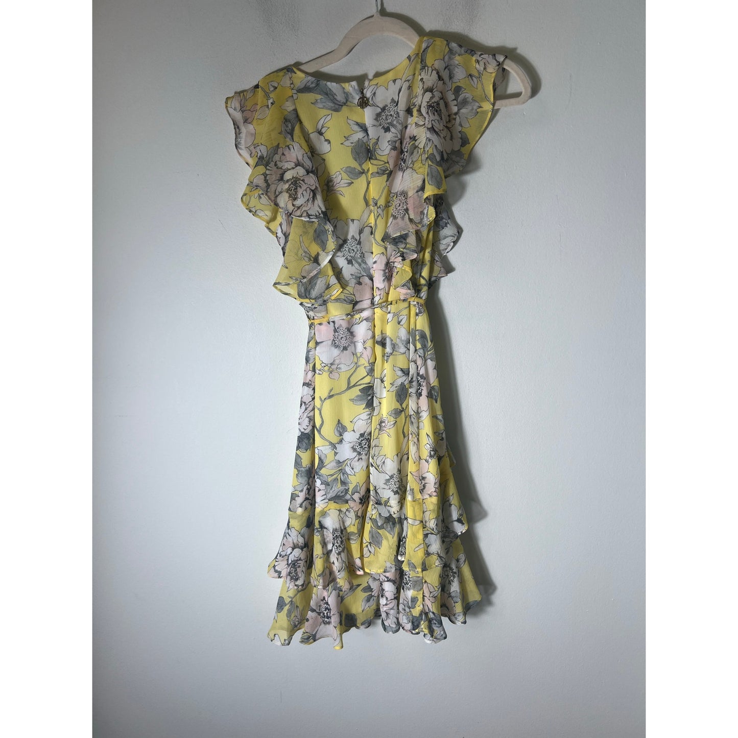 Tommy Hilfiger Yellow Floral Sleeveless Dress Sz 6